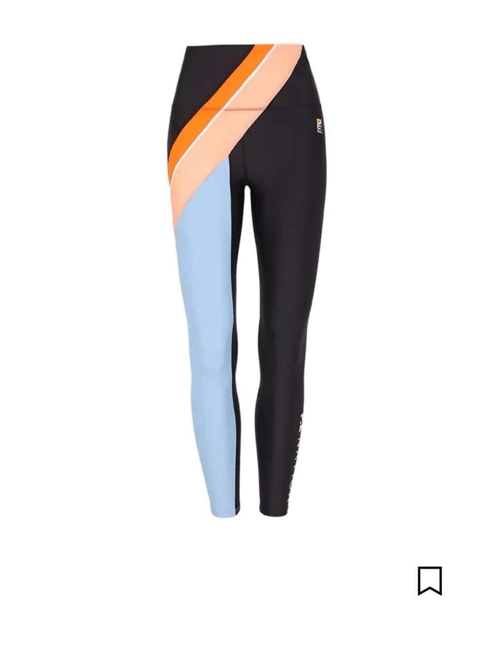 PE Nation the Backboard-Colorblock High-Waist Leggings with Diagonal Stripe